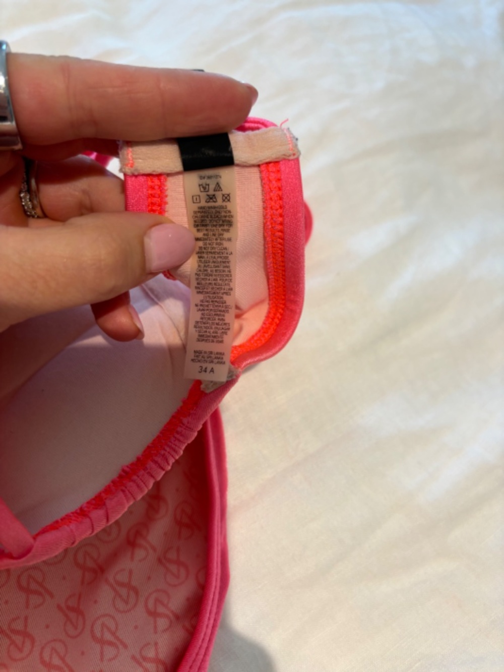 Victoria’s Secret Coral Pink Push Up Bikini Set 34A TOP Medium BOTTOM - Picture 10 of 14